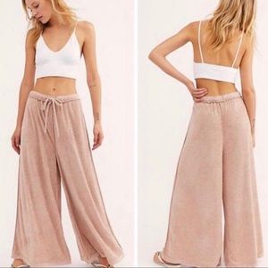 NWT Free People Make it Maxi Wide Leg Pants M Pink